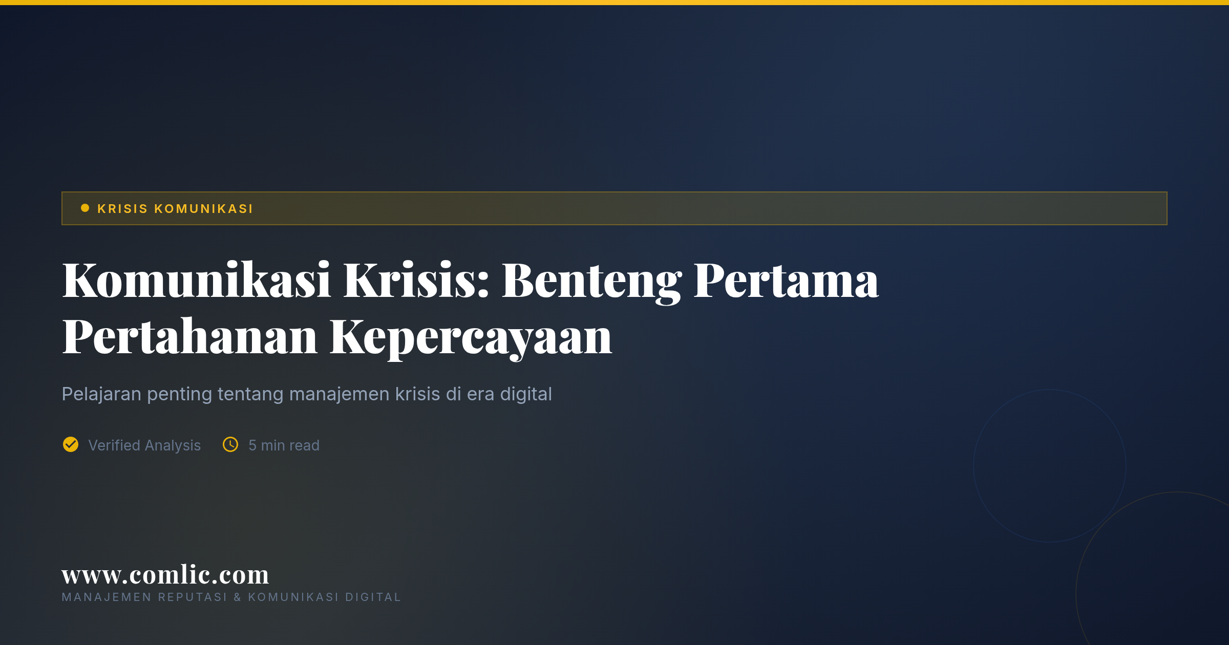 Komunikasi Krisis Benteng Pertahanan