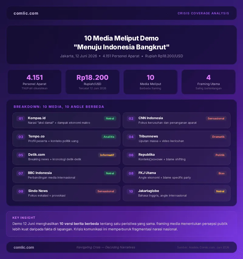 Infografik 10 Media Meliput Demo Menuju Indonesia Bangkrut