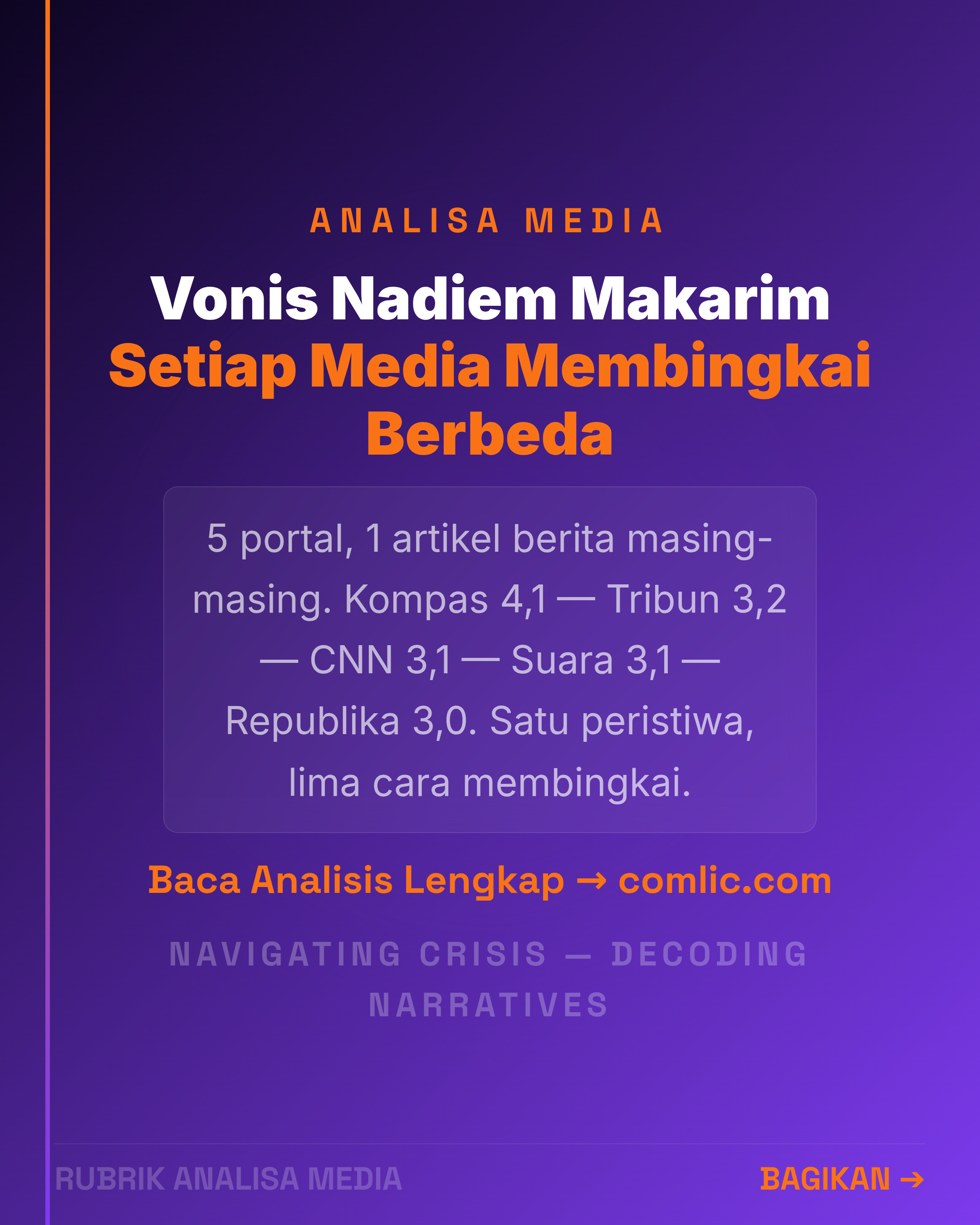 CTA analisis framing media comlic dot com, navigating crisis decoding narratives