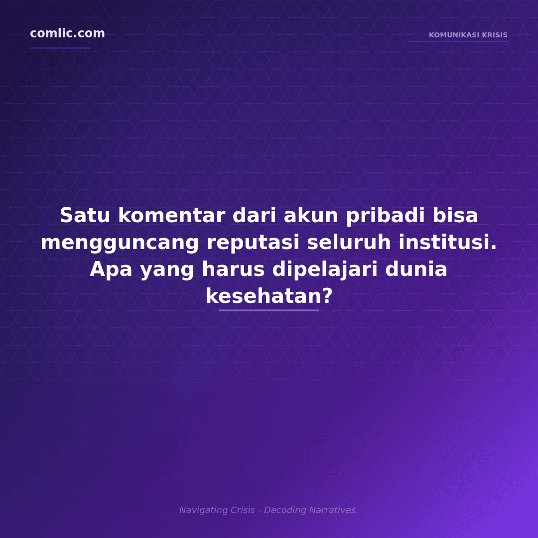 Infografik dan analisis komunikasi krisis kasus pasien BPJS Yurizal Tri Chaerawan yang dihina tenaga kesehatan di media sosial