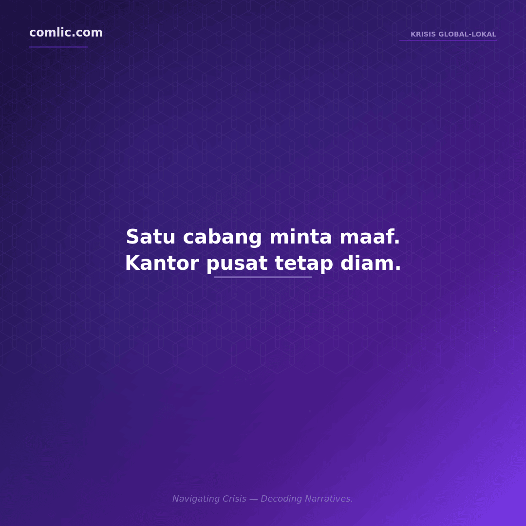 Ilustrasi krisis komunikasi Adidas Arabia: permintaan maaf dari akun regional tanpa pernyataan kantor pusat